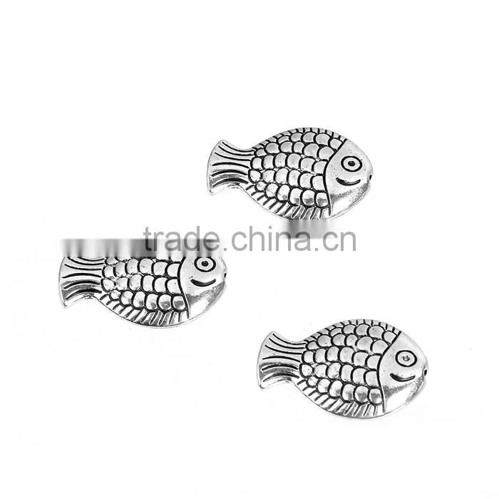 Zinc Based Alloy Spacer Beads Fish Animal Antique Silver