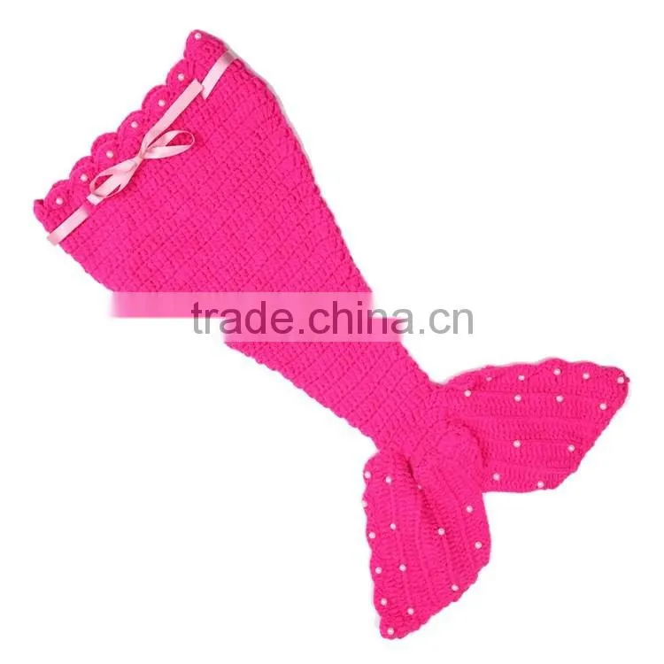 2017 Newborn Baby Knit Crochet Mermaid Headband Costume Photo Prop