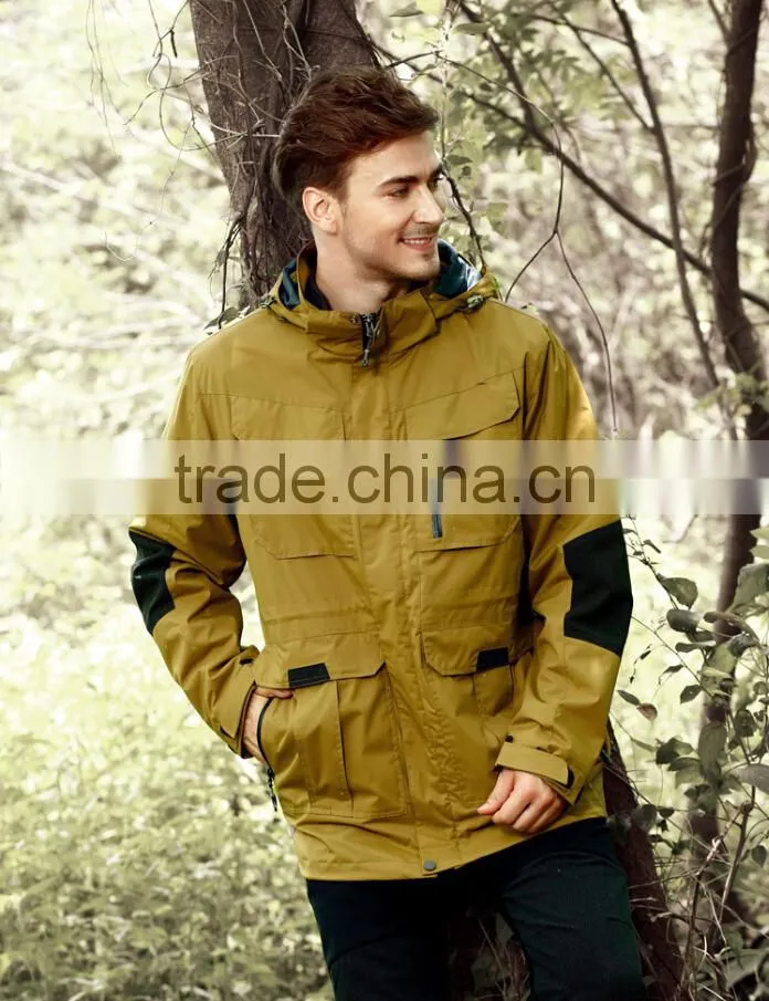 waterproof men hardwear jacket with lined fleece jacket