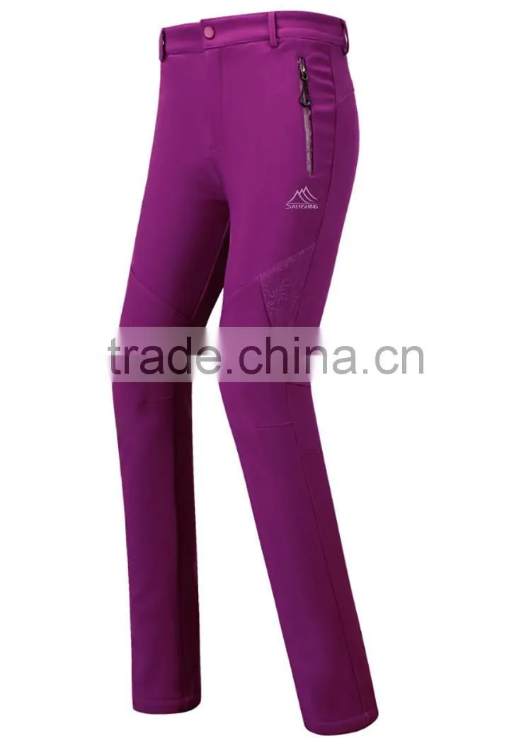 soft shell men and women hiking pants with polar fleece lining