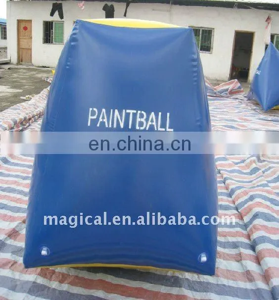 Inflatable paintball bunker obstacle field