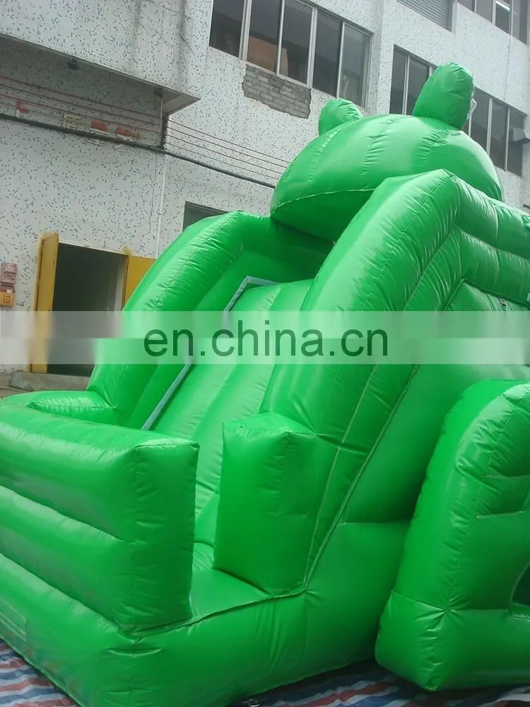 Frog dry slide inflatable for kids
