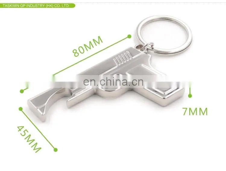 popular wholesale Custom gun shaped metal keychain for man