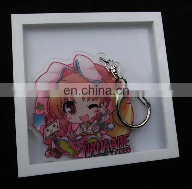 Fashional high clear acrylic keychain with colour printed
