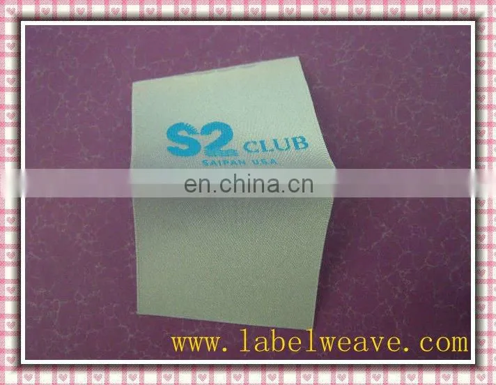 gold yarns weaving garment woven label,centre folding