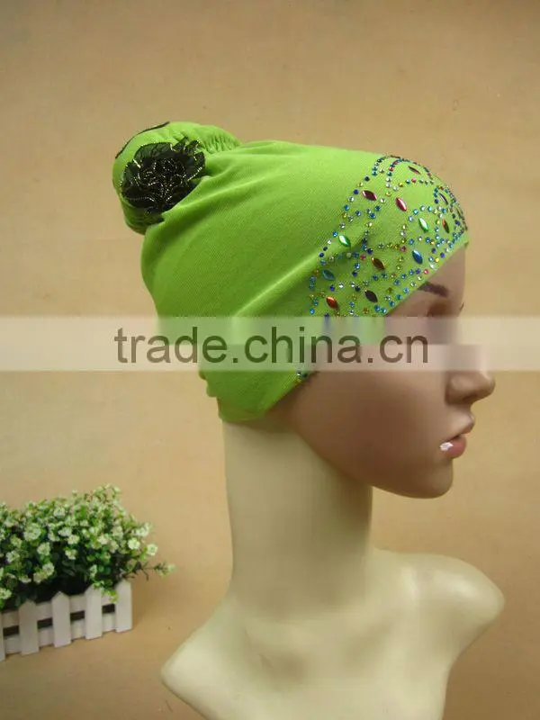 A523 fashion flower islamic hijab cap,muslim hejab hat
