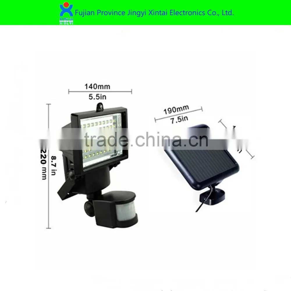 Solar panel supply power led flood light with PIR Motion Sensor