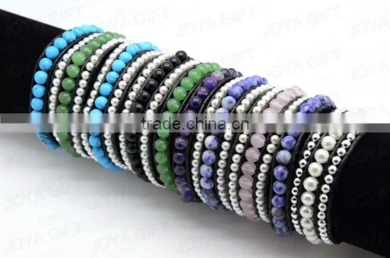 Friendship wrap Bracelets with red agate 4mm round beads