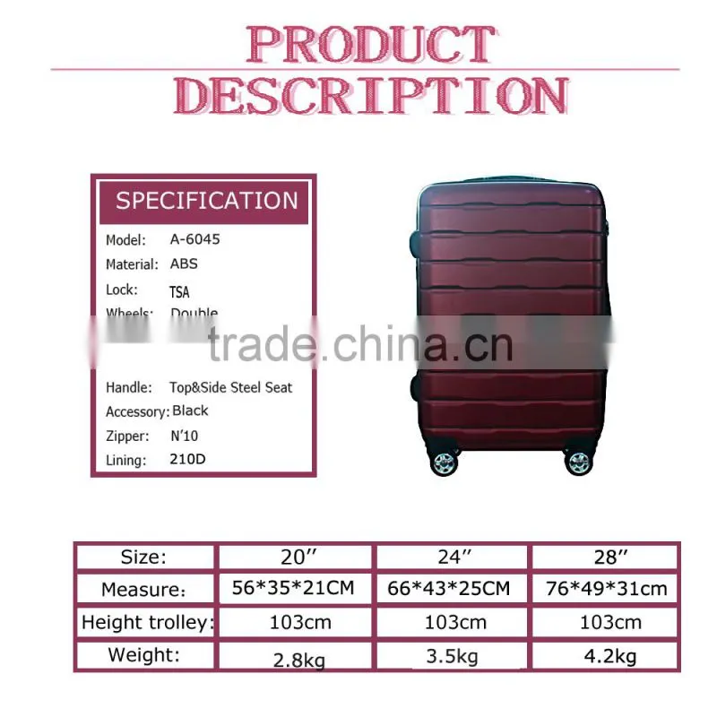 2015 cabin abs trolley case for travel and business