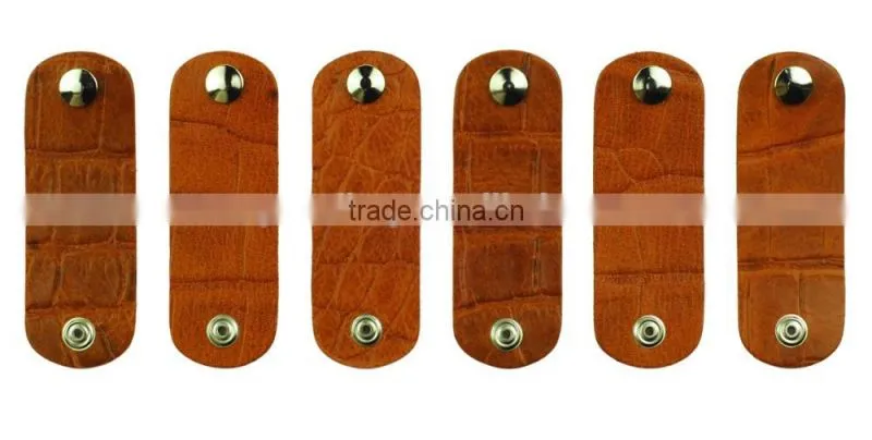 High Quality Gift Genuine Leather CLIPS Cable Tidy Data Cable Storage LEATHER CORD ORANGIZER