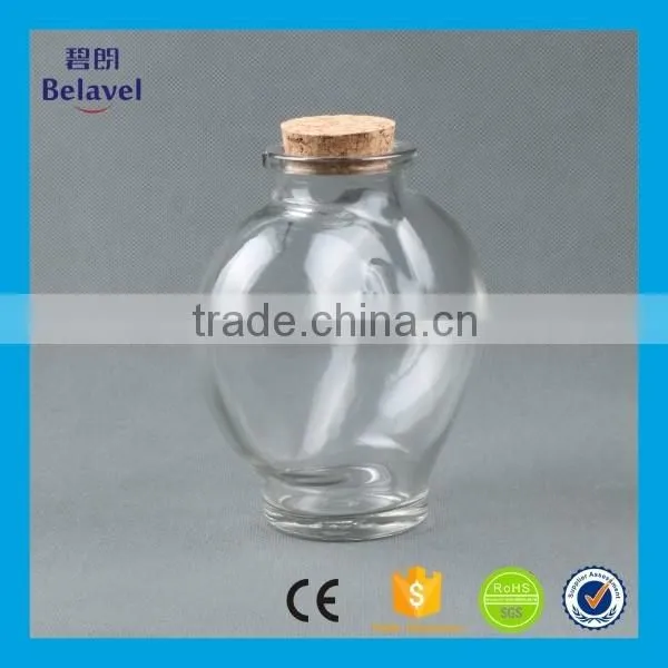Large size heart shape wishing glass storage bottle with cork