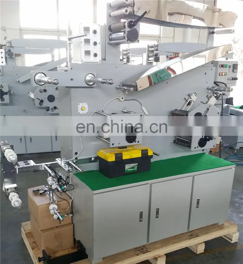 UGS21S 2 PLUS 1 color roll to roll Automatic fabric label flexo Printing machine, ribbon trademark flexographic printer