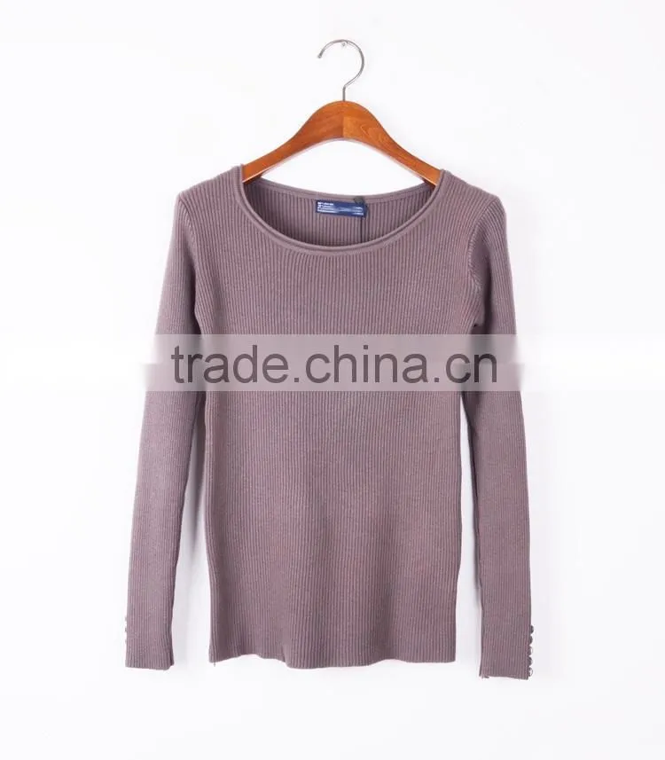 Hot sale knit wool sweater designs round collar sweater for girls