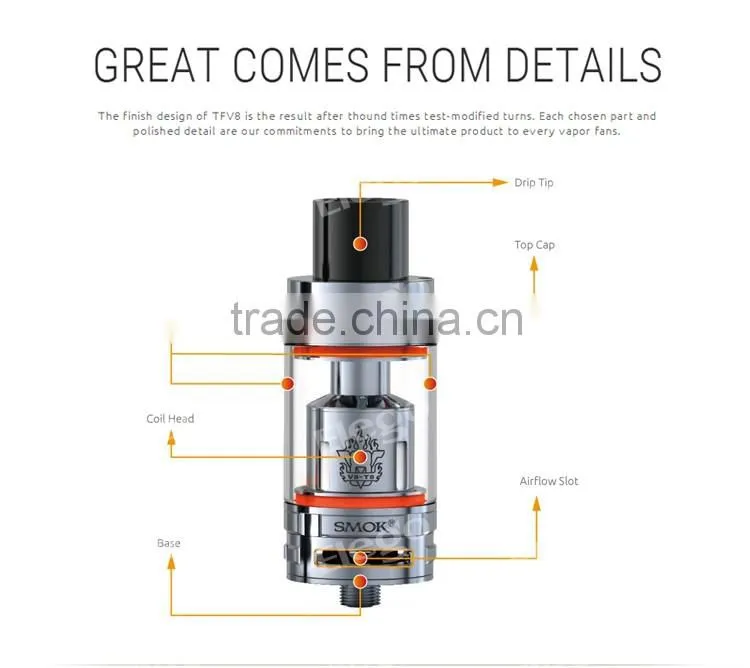 2016 Huge Vapor TFV8 Cloud Beast Tank 260W, Fast Shipping SMOK TFV8 in Stock