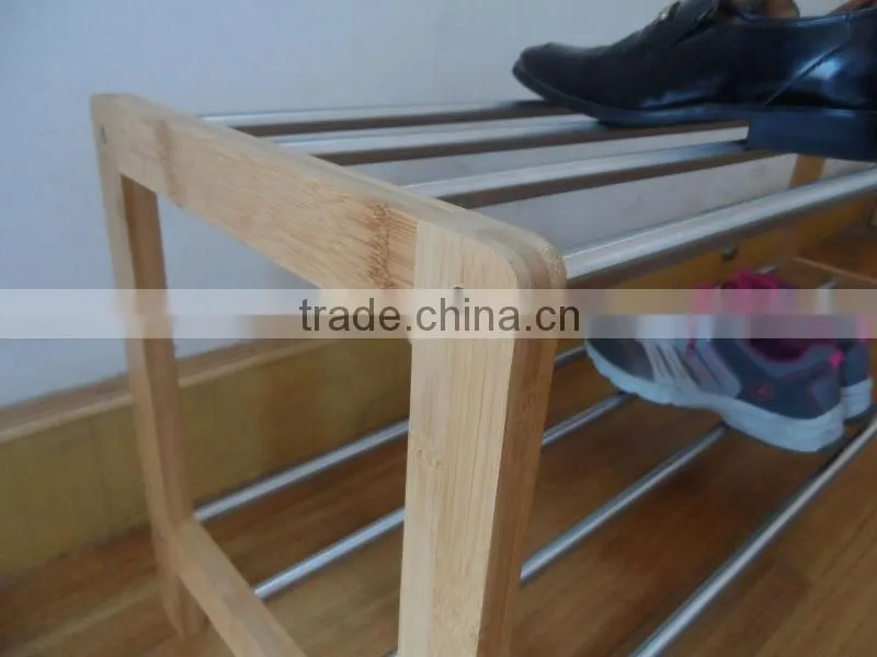 Bamboo Steel Tube Shoe Rack