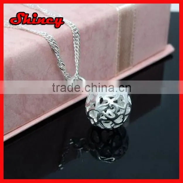 stock order !silver cheap solitaire diamond heart necklace