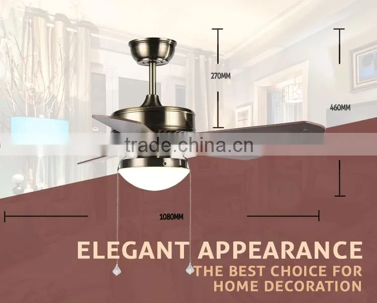 Dining Room Led Light Wiring Ceiling Fan with 5 Blades