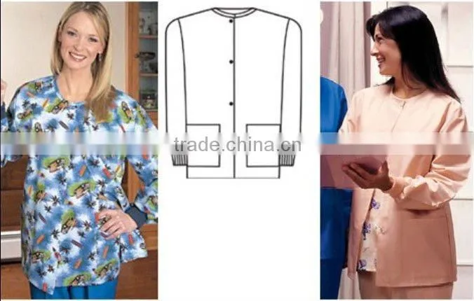 Contrasting and Printed Tops Nurse Uniforms For Sale