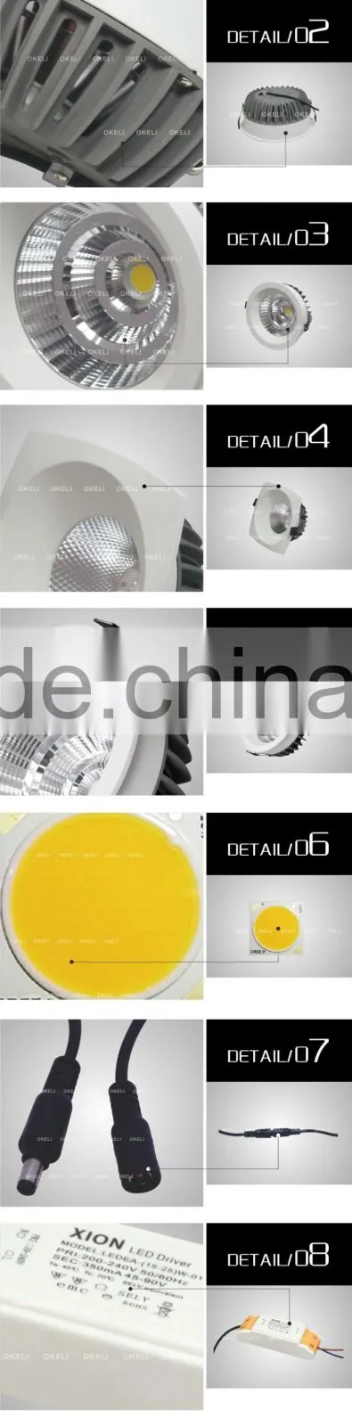 High lumen high CRI high PF led light downlight,led cob downlight