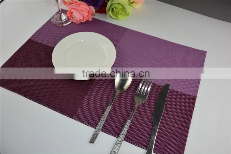2015 new fashion swallow Gird PVC placemat modern purple plastic square restaurant tableware bowl pad table mat