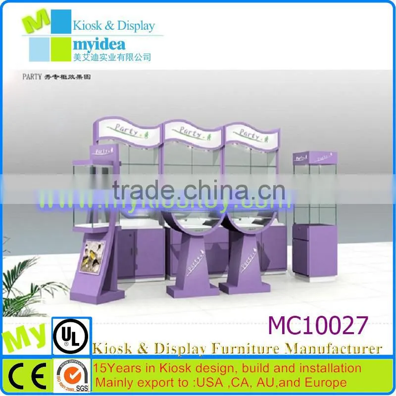 Customized fashion cosmetic display shelf pdq counter top