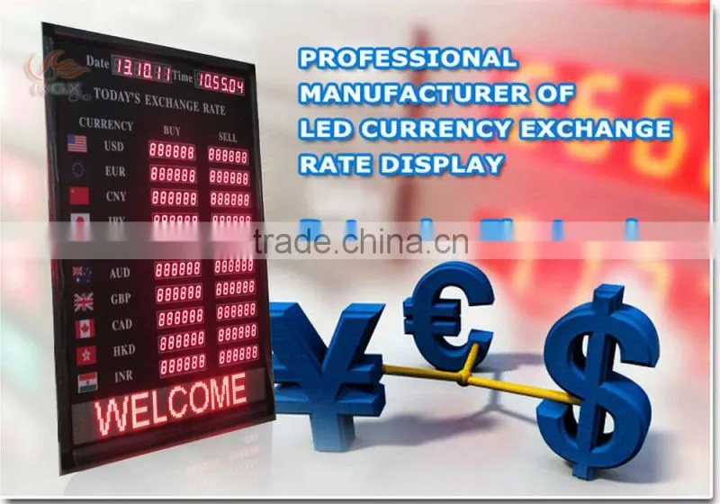 RGX LED exchange rate sign,LED Currency Exchange Rate/Interest rate Display board signs,currency bank exchange rate led display