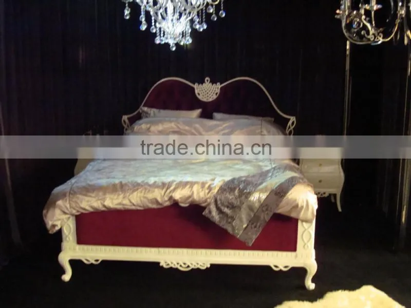 new antique hand carved wood bedroom classic furniture BD8054