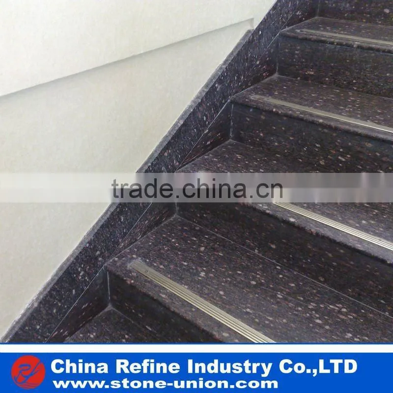Outdoor brown granite stone stair