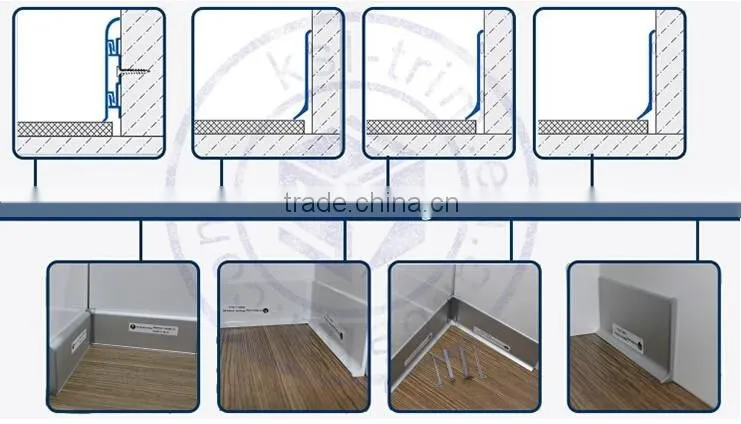 Laminate flooring tile trim aluminum cabinet skirting board for kitchen