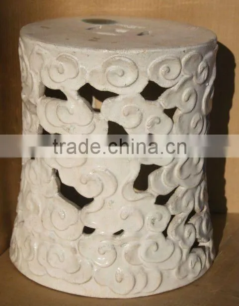 Chinese antique blue and white ceramic garden stool