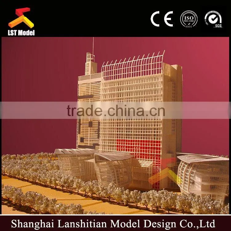 Plastic & resin miniature building model with light