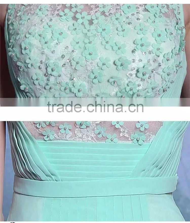 vestidos de fiesta 2016 custom made chiffon beaded free long green prom dress