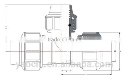 Made in china pp compression fitting reducing tee