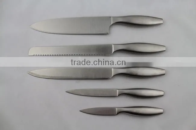 5pcs hollow handle stainless steel knife in acrylic knife block