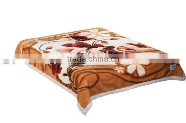 100% polyester raschel quality printed interweave double blanket