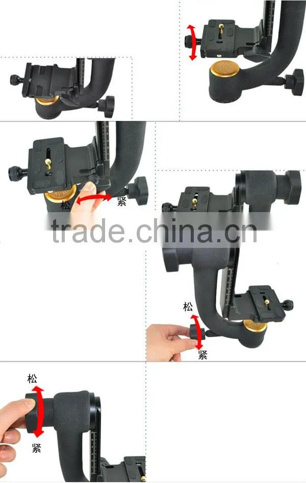 Panoramic Gimbal Tripod Head Q-45 Specialized1/4"Screw For Telephoto Len Camera
