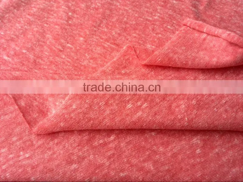 Neps yarn slub like single jersey fabric