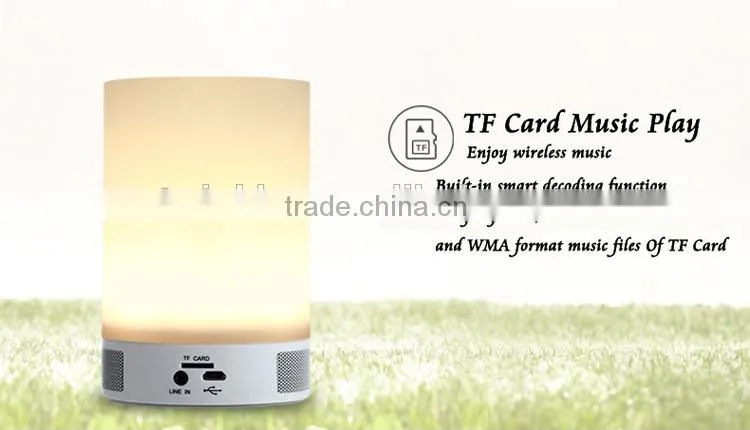 New gift portable led lamp bluetooth mini wireless speaker with alarm tf card time setting