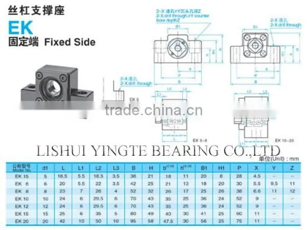 EK6 Competitive price stock supplier support unit of ball screw for Locating bearing device