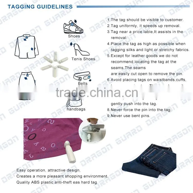 Promotion for ready stock EAS security tag & Clothing store security tag & Anti-theft clothing tags