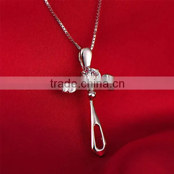 Fashion garnet 925 sterlin silver cross pendant