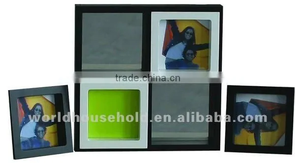 DIY combination wooden photo frame with mirror