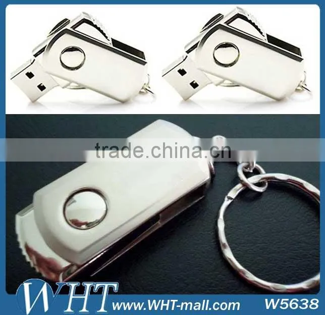 360 Degree Rotating Stainless USB Flash Drive Memory Stick Metal USB Disk