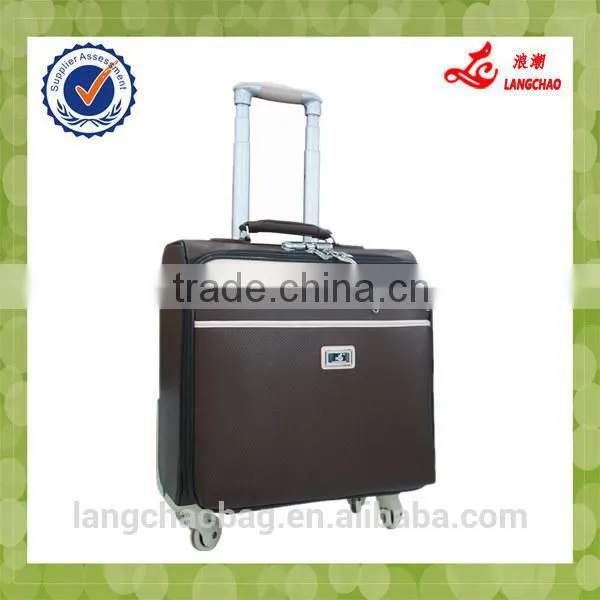 High Quality TSA Lock Silk Lining Real Push Aluminum Trolley Durable Wheel Boarding Luggage Bag