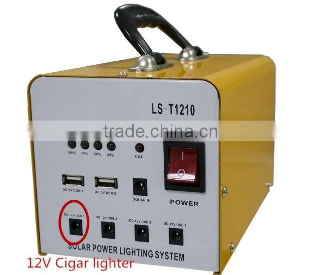 Factory price solar DC home and outside lighting system/portable 10 watt 12v solar light dc camping generator