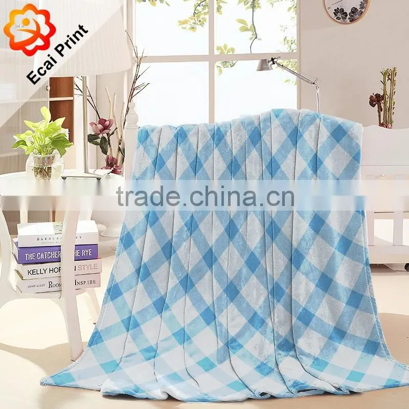 retail high quality queen size printing heat transfer printed fleece blanket