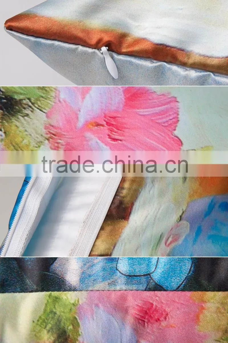 colourful professional invisible zipper custom made Cushion with painting