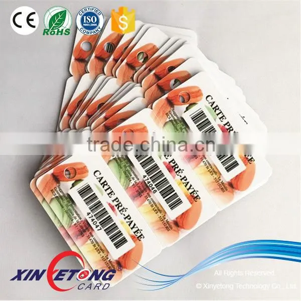 3-1 Die cut membership keychain card /barcode pvc card