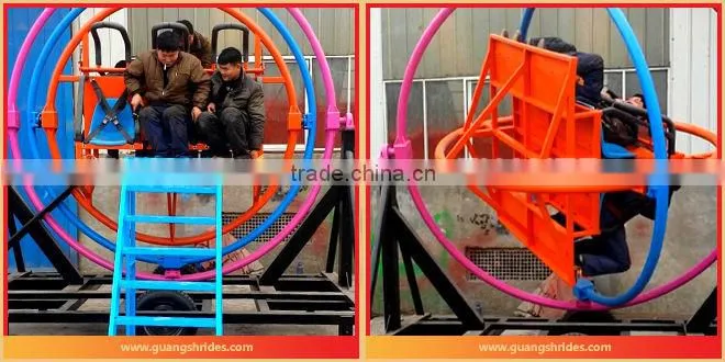 Promotional Sale ! playground carnival rides 6 seats human gyroscope trailer mounted amusement ride