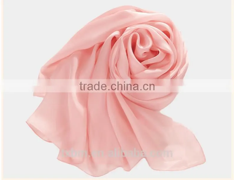 pure color silk scarf/hijab/tudung/plain pure silk scarves